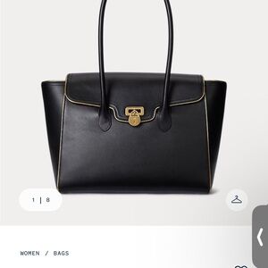 Ralph Lauren Black Satchel with Gold Accents